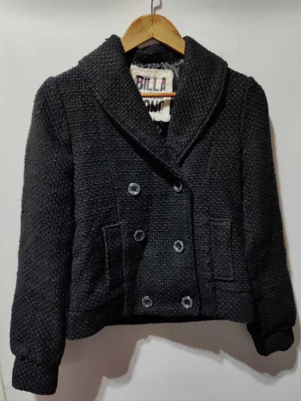 Billabong Cropped Knit Pea Coat Women's Size Small